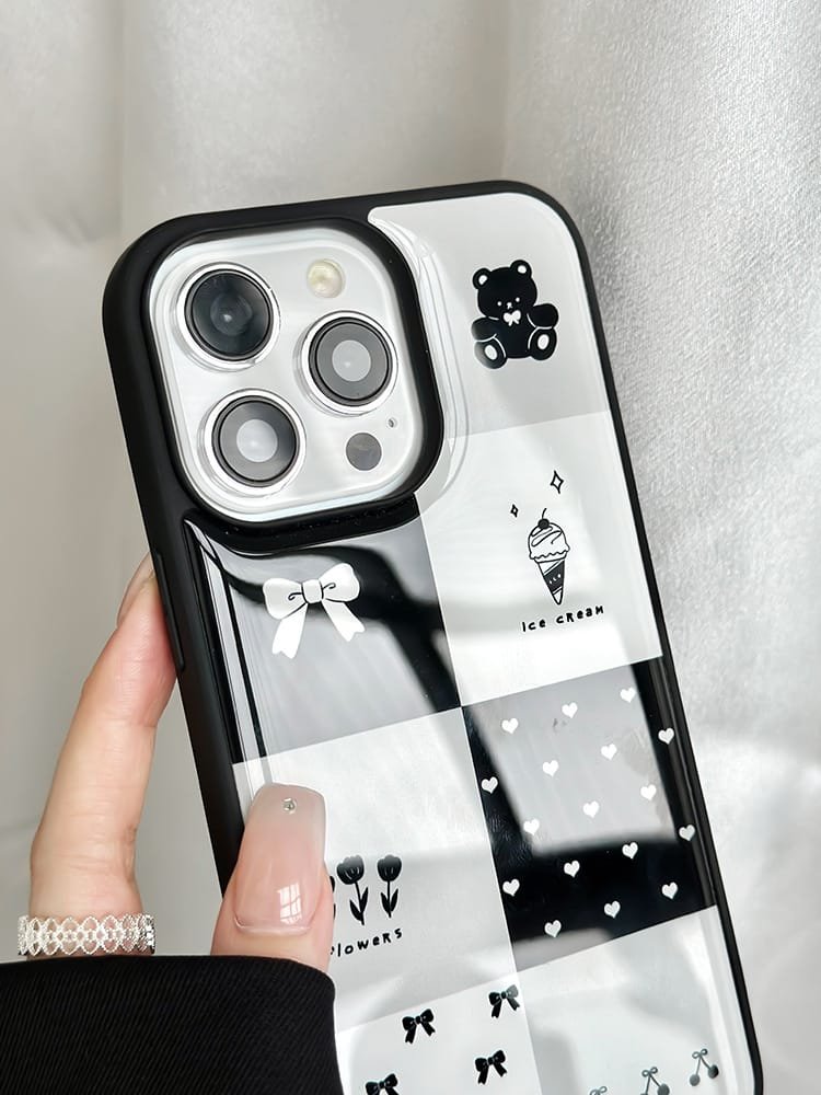 Modern monochrome iPhone case