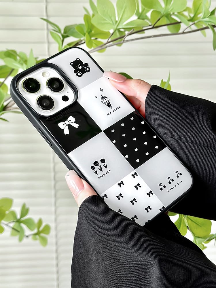 Minimalist black and white iPhone case