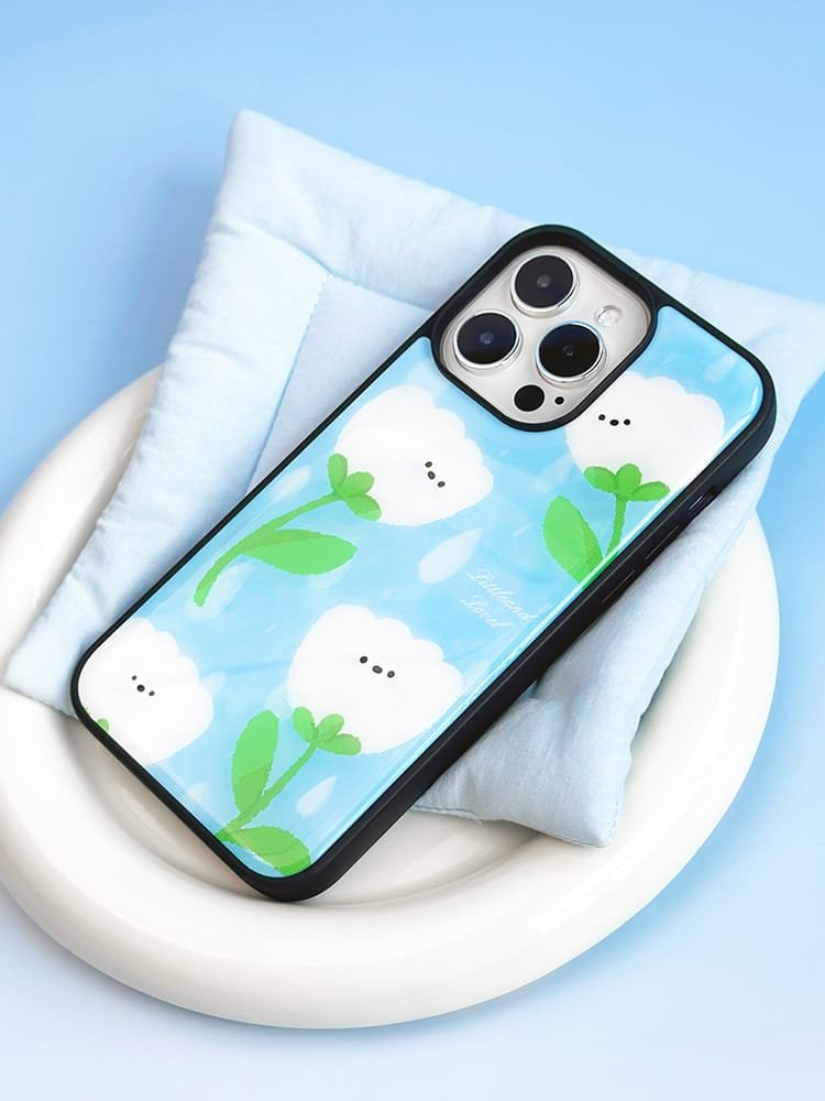 White Tulip Floral iPhone Case